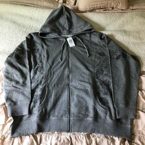 Torrid Size 4 Zip-Up Embroidered Hoodie - NWT